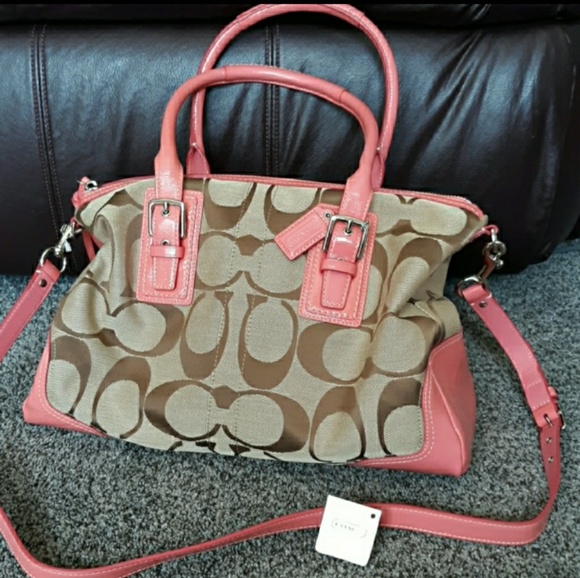 Coach Handbags - Coach Sv/Khaki/Rose Purse